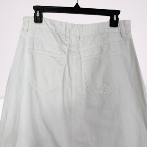 Free People We The Free Come As You Are Denim Maxi Skirt Sz 6 White - Picture 10 of 13
